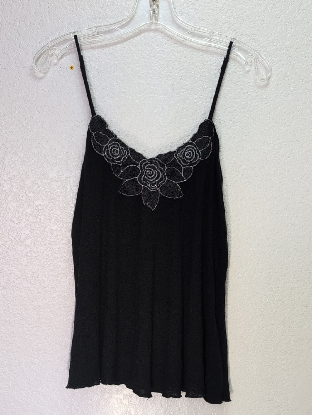 Kirra | Womans | Black Camisole with Silver Flowered Detailing